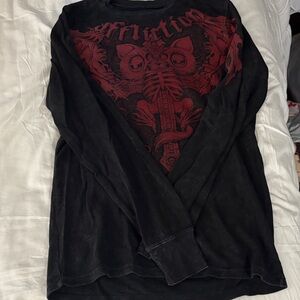 Affliction Black Shirt with Red Graphic